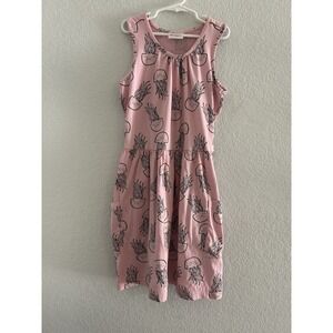 Hanna Andersson Girls Sleeveless Pink Sundress Jelly Fish Cotton Size 12